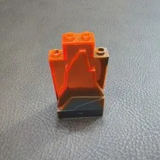Genuine LEGO Rock Panel 2x4x6 Trans-Neon Orange Marbled Dark Gray 47847pb002