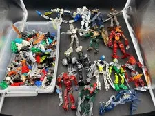 Lego Bionicle Lot Of 15 Incomplete Figures & 4.5 Pounds Of Parts & Masks