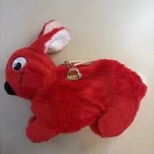 Vintage 80’s Duplo Bunny Lego Block Carrier Bag Red Zipper Plush With Keychain