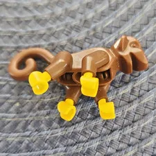 LEGO Monkey Animal Figure Brown with Yellow Hands Plastic 1 Piece