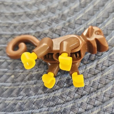 LEGO Monkey Animal Figure Brown with Yellow Hands Plastic 1 Piece