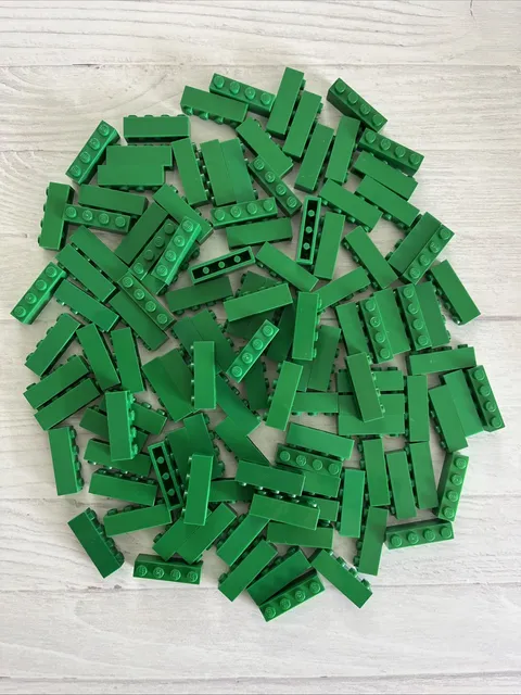 LEGO LOT GREEN 116 PCS 1X4 BRICK  BLOCK BUILDING PIECES