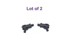 Lego Mini Figure Pistol Automatic Gun Medium Barrel Weapon Black Lot of 2