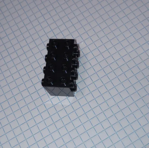 1 Lego Modified 2 by 4 by 2 with studs on sides brick in Black Part 2434 retired