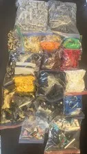 Large color sorted LEGO bulk with some minifigures and parts