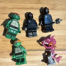 LEGO TMNT Minifigure Lot of 5 Raphael Michelangelo + Figures Teenage Mutant