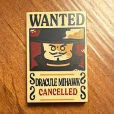 LEGO One Piece Printed Wanted Poster Dracule Mihawk Tile