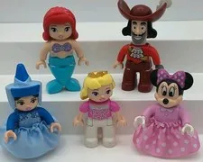 5 lot of LEGO DUPLO DISNEY FIGURES Captain Hook Ariel Aurora Minnie Fairy Godmom