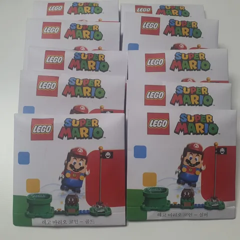 5X Set of LEGO SUPER MARIO COIN - ORIGINAL PACKAGE WITH COIN CASE, RARE!!