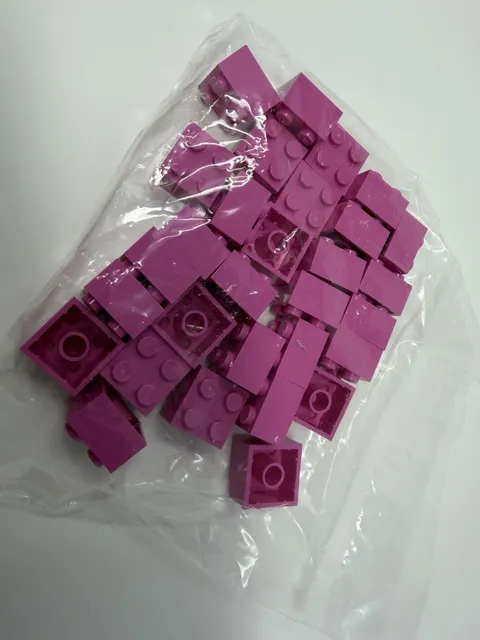 LEGO 3003 New Pink 2x2 Building Bricks Blocks Parts & Pieces Lot Of 30