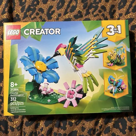 LEGO Creator 3-in-1 Colorful Hummingbird Set 31384, 312 pcs, Ages 8+