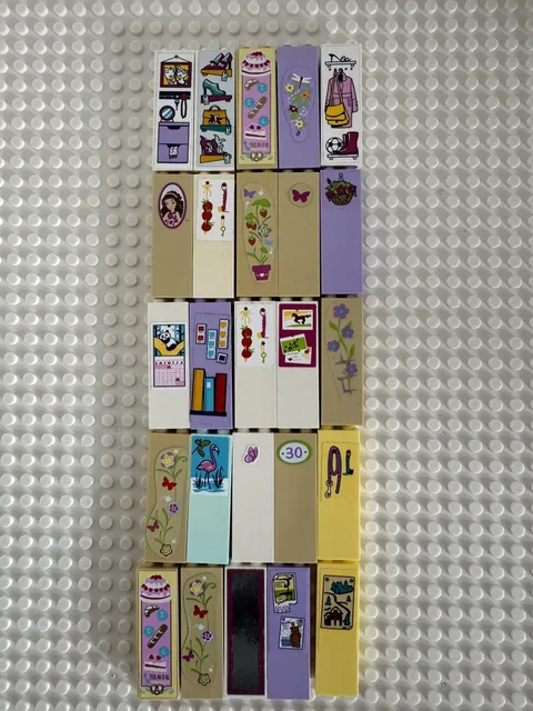 (25) LEGO Pillar Column Wall Support Beam Lot- Various Sticker - 1X2X5-(1)