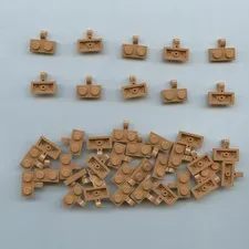 LEGO x40 Medium Nougat Plate, Modified 1 x 2 with Clip on Side Horizontal