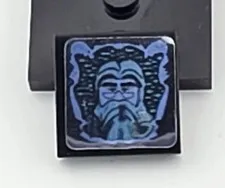 LEGO Harry Potter Tile Decorated 2x2 Black Hologram Albus Dumbledore set 4709