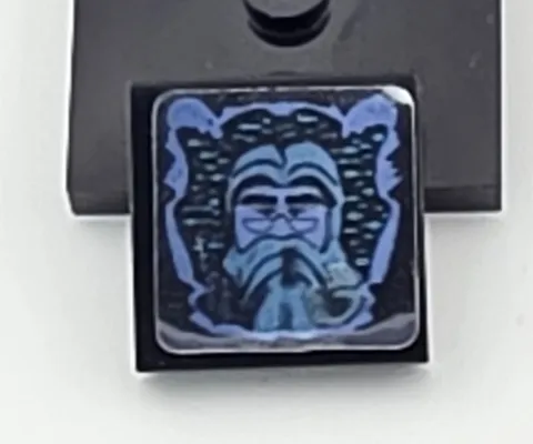 LEGO Harry Potter Tile Decorated 2x2 Black Hologram Albus Dumbledore set 4709