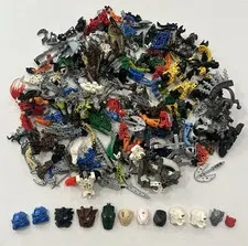 Lot of 2.5 LBS LEGO Bionicle Hero Factory Bulk Parts Weapons Heads and 12 Masks