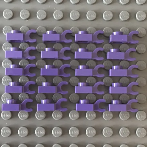 Lego Lot Dark Purple 61252 Plate Special 1 x 1 with Clip Horizontal [Thick Open
