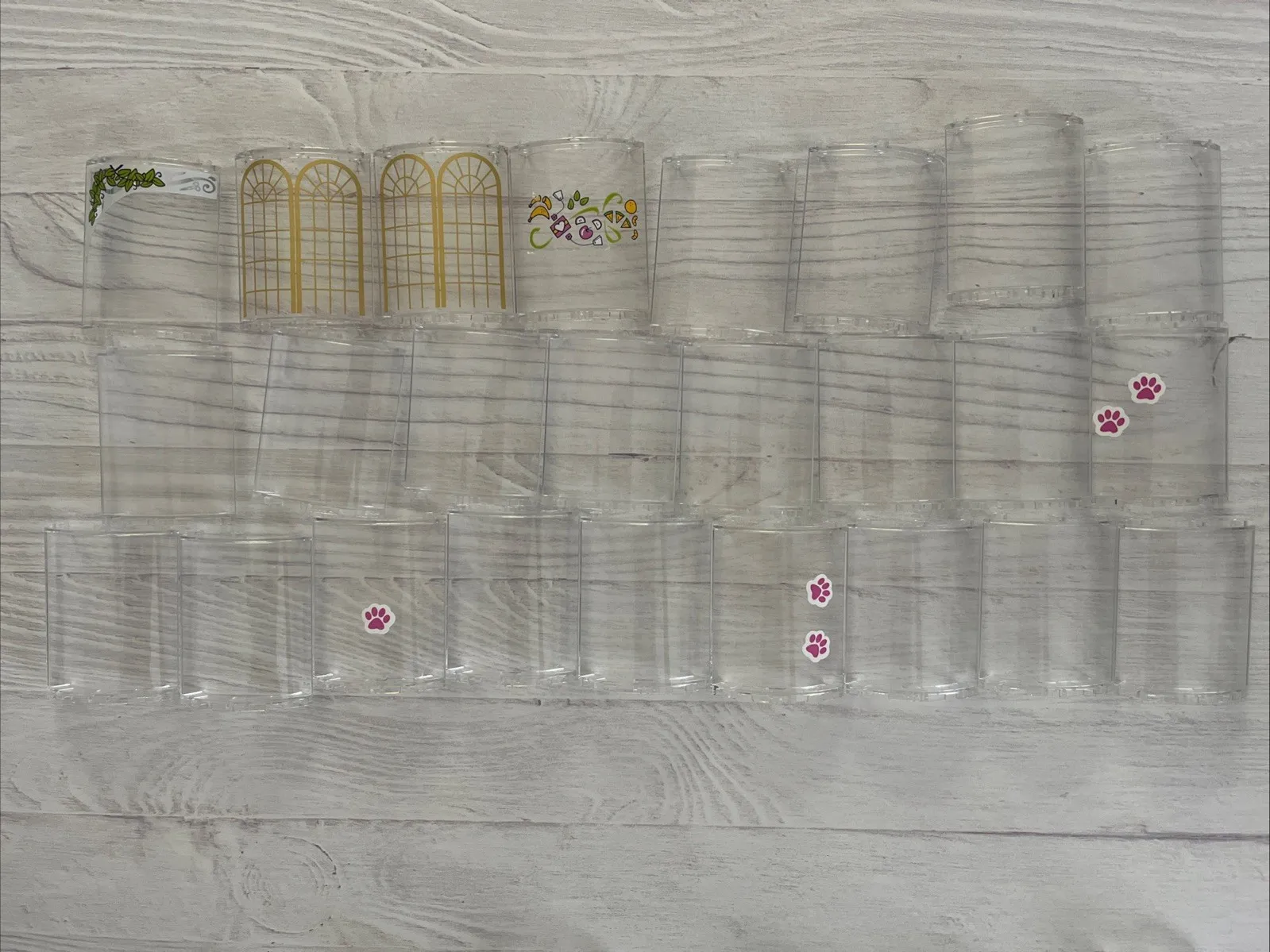 LEGO LOT 25 PCS TRANS CLEAR QUARTER CYLINDER WINDOW VARIETY BUILDING PIECES