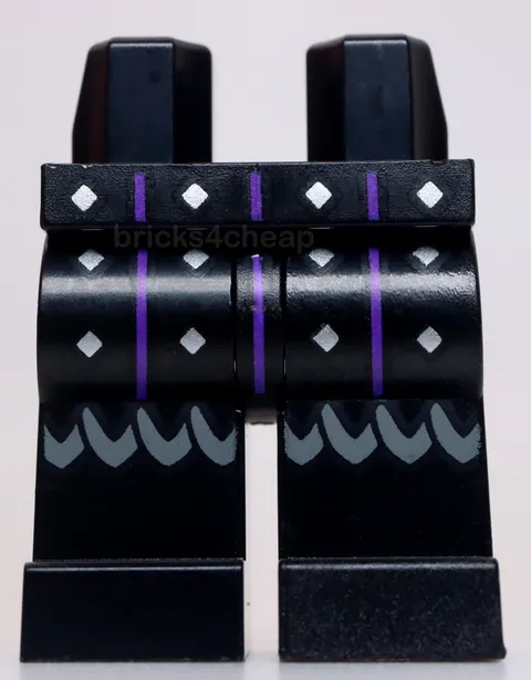 Lego Hips and Legs Surcoat Ends Dark Purple Stripes  Scales Silver Diamonds