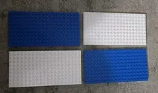 Vintage LEGO 10x20  Blue And White Base Plates  Lot Of 4 6” X 3”