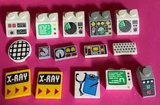 Lego Arctic Printed Parts 15 Piece Lot - Tiles and Slopes