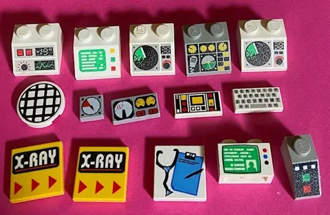 Lego Arctic Printed Parts 15 Piece Lot - Tiles and Slopes