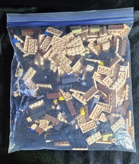 LEGO Bulk Lot 1 lb+ 350+ Pcs 2x4 Plates Bricks Slopes Nude Nougat Black MOC New
