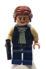LEGO Han Solo - Black Vest with Pockets over Tan Shirt 75419 sw1457 Minifig