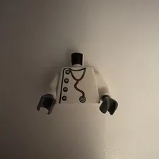 LEGO - Minifig, Torso Lab Coat, Gray Buttons, Stethoscope - Mad Scientist