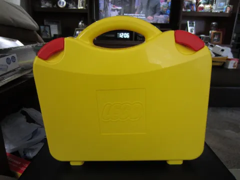 LEGO Yellow Travel Plastic Storage Carrying Case Tote with Handle