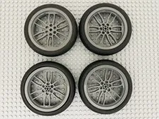 Lot Of 4 Lego Technic Motorcycle Tire Wheels 4658051 75MM D X 17MM Black