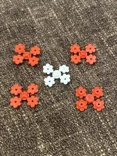 LEGO Part 3742 Plant Flower Small -still On Sprue - Red And White Vintage New
