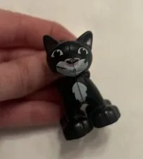 Lego Duplo Black Cat Animal Pink Nose Replacement Figure