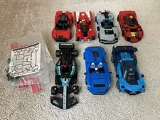 Lot of 7 LEGO Speed Champions Cars, Incomplete