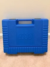 Vintage LEGO Blue Plastic Carrying Storage Case 1985, snap lid and handle