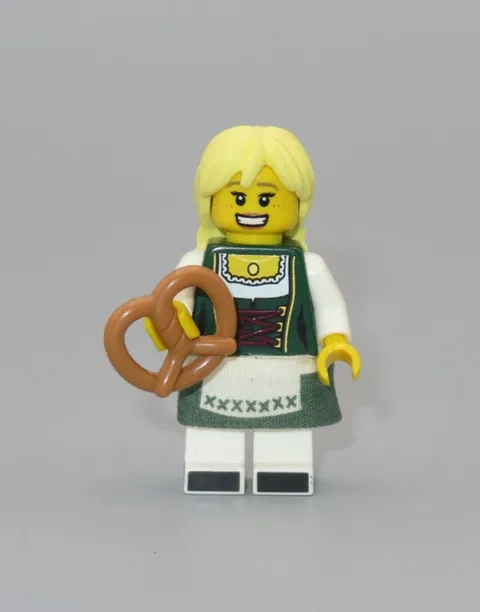 LEGO Pretzel Girl Bavarian minifigure pigtails apron Collectible Series 11 CMF