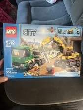 LEGO City 4203 Excavator Transport Complete Set w/ Box Retired Construction
