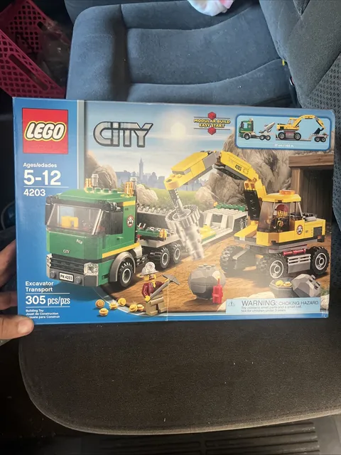 LEGO City 4203 Excavator Transport Complete Set w/ Box Retired Construction