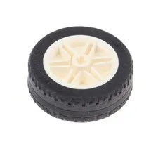 1x LEGO Technic Wheel Rim 43.2x14 Black 30x14 White Car Vehicle 56904c02