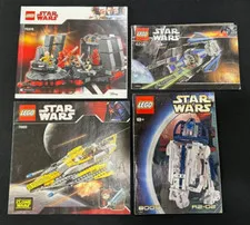 (4) Lego Star Wars Manuals 7669 75216 6206 8009 Instructions Only Vintage Lot