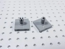LEGO Lot of 2 Dark Bluish Gray 2x2 Plates w/ Pin in Center BP