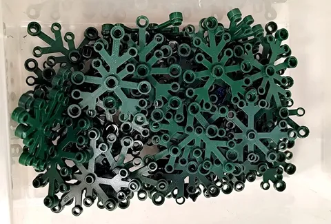 7x LEGO 2417 Plant Leaves 6x5 Dark Green 7 Pieces