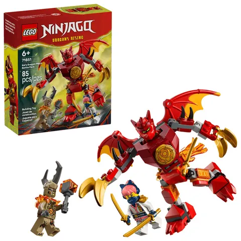 LEGO NINJAGO Dragons Rising Kai's Dragon Mech Battle Pack 71851, 85 Pieces NEW