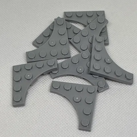 LEGO Parts - Light Bluish Gray Plate 4 x 4 3 x 3 Cutout - No 35044 - QTY 8