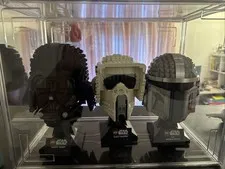 Lego Star Wars Helmet Collection Lot 75304 - 75276 - 75328 With Display