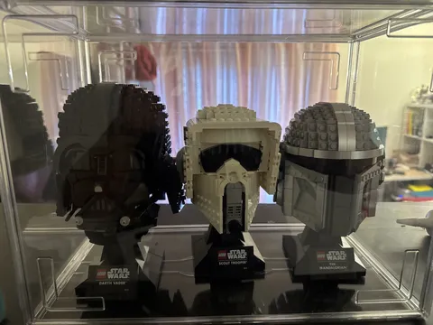 Lego Star Wars Helmet Collection Lot 75304 - 75276 - 75328 With Display