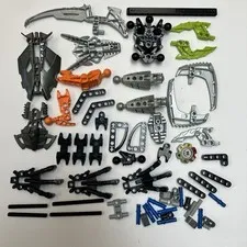 Lego Bionicle Parts To Set 8994 Dark Pearl Gray Orange Lime  Marbled Piece