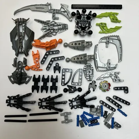 Lego Bionicle Parts To Set 8994 Dark Pearl Gray Orange Lime  Marbled Piece