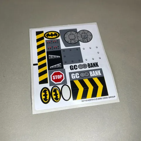 *READ* Lego Batman Original Sticker Sheet Batmobile: Two-Face's Escape Set 7781