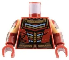 Lego NEW Marvel ECHO Minifig TORSO Dark Red Female Gold Blue Stripe Strap D370
